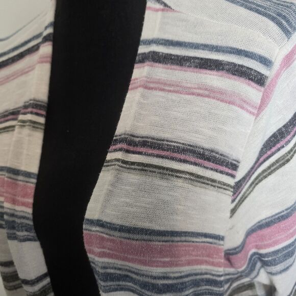 Torrid Multi Stripe Slub Knit Cardigan Size 1X Open 3/4 Sleeved Lightweight - Picture 5 of 11